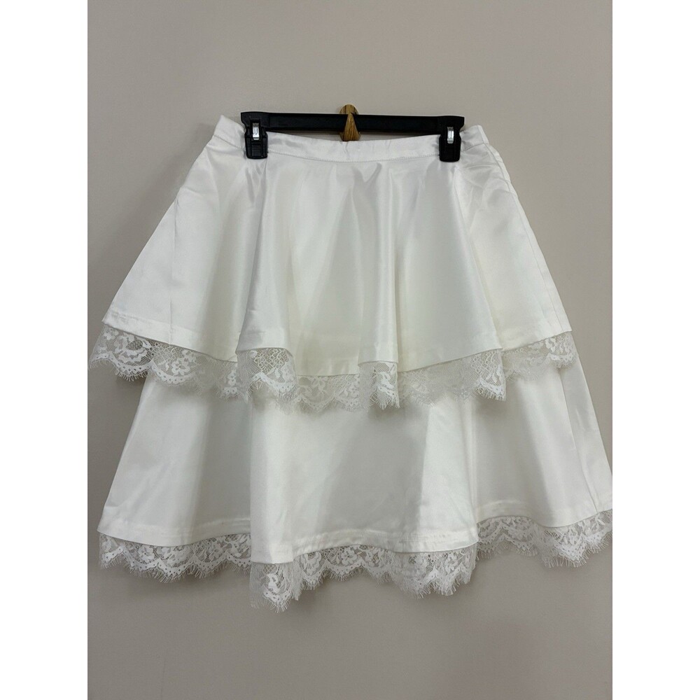 English Factory Satin Skirt with Lace Detail NWT Size M Medium